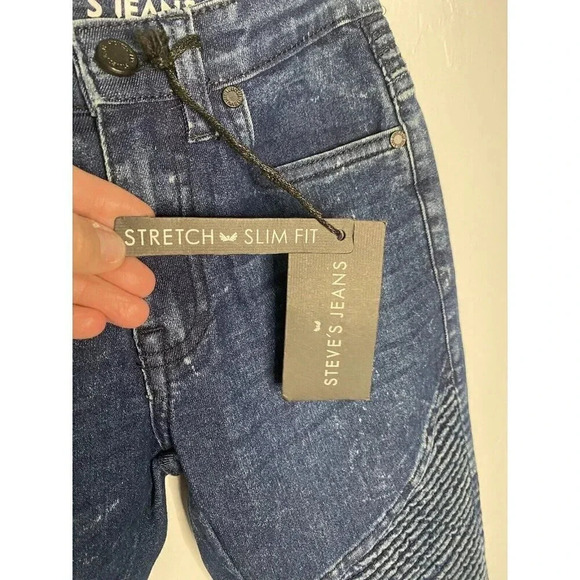 STEVE’S JEANS Boys Dark Blue Jeans Stretch Denim Slim Fit NWT Size 7 MSRP $34 - Picture 4 of 10